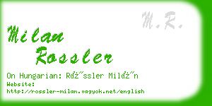 milan rossler business card
